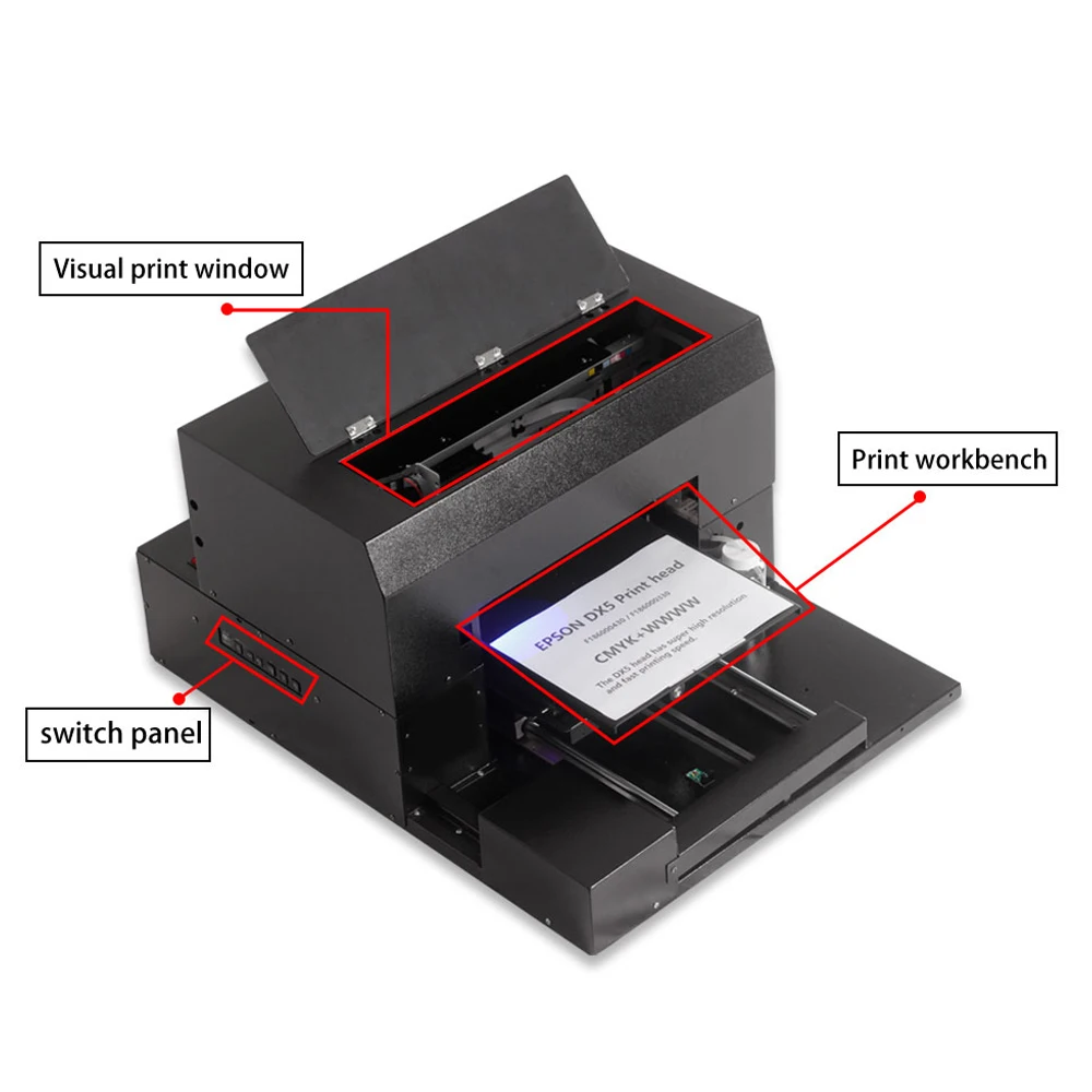 Leather/Plastic/ABS/Ceramic High Speed Printing Inkjet A3 Size UV Printer Large Format Commercial Painter