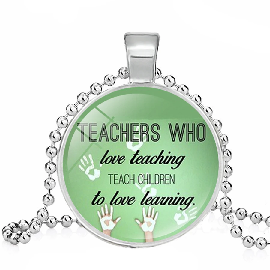 Супер ожерелье учителя учение это работа сердца стеклянная подвеска с камнями