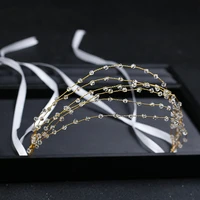 wedding hair accessories multi layer crystal pearl hair belt wedding bridal hair ornaments hair jewelry bride headdress headband