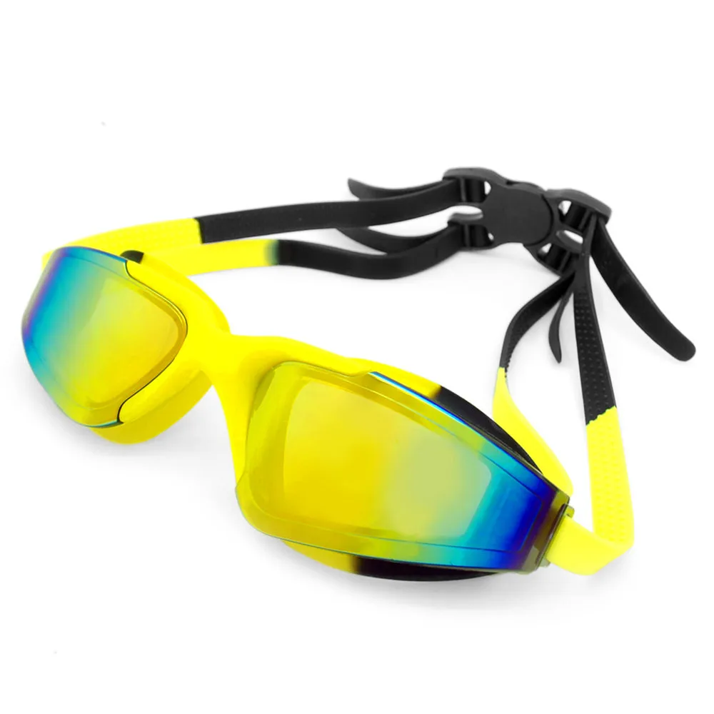 style 4 black yellow YFXcreate HD водонепроницаемые очки для плавания противотуманные очки и анти-УФ Взрослые плавательные очки в большой оправе 200-1004 - Цвет: style 4 black yellow