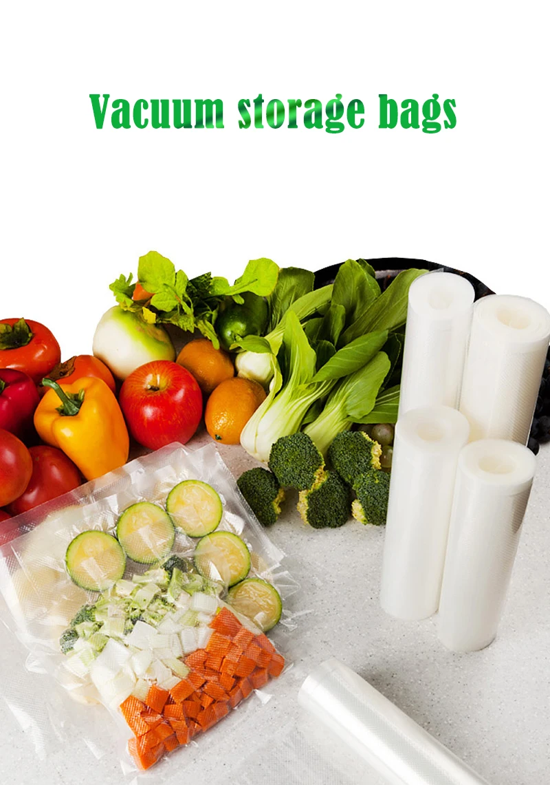 Вакуумные пакеты для пищевых продуктов, вакуумный упаковщик, пищевая свежесть, длительное хранение, 12+ 17+ 15+ 20+ 25+ 28 см* 500 см, рулоны/партия, пакеты для вакуумного упаковщика