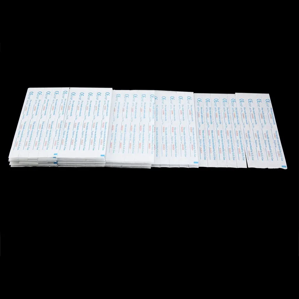 

100Pcs Disposable Tattoo Needles Assorted Sterile Tattoo Needle Set For Makeup Tools 1RL 3RL 5RL 3RS 5RS 5M1 5F