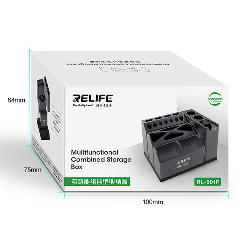 

RELIFE RL-001F Free Combination Disassembly And Assembly All-Aluminum Alloy Mobile Phone Repair Tool Parts Storage Box