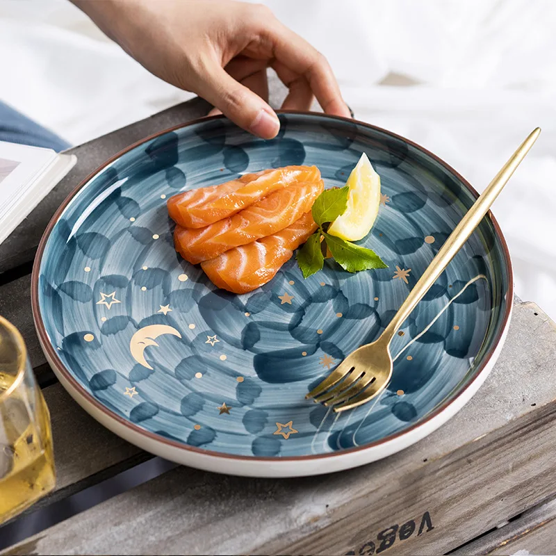 Керамические тарелки для еды домашний декор звездное небо обеденная тарелка
