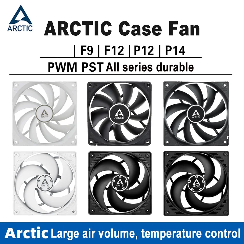 

ARCTIC F9 F12 P12 P14 PWM PST black white PC Cooler case fan dual ball intelligent temperature control CPU Radiator Fan