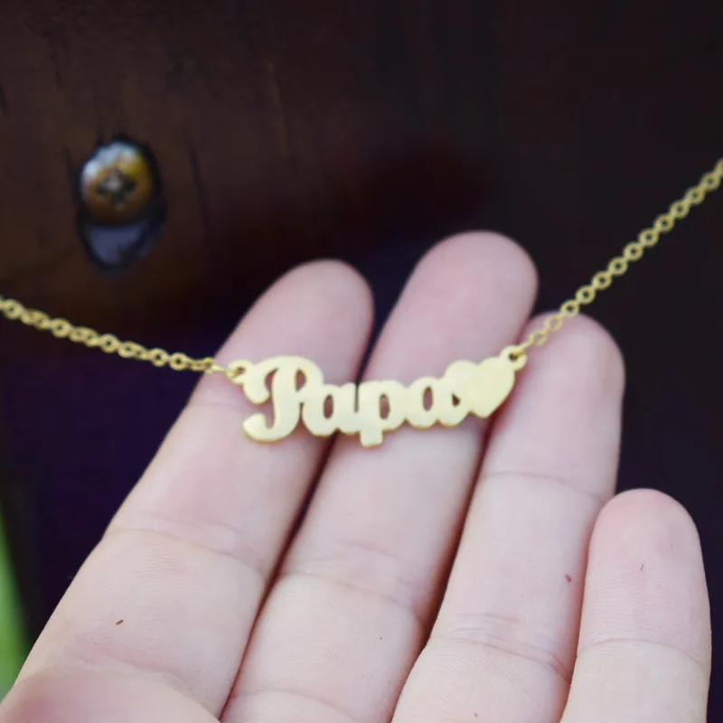 

Papa Stainless Steel Letter Necklace For Women "I love Dad" Father's Day Gift