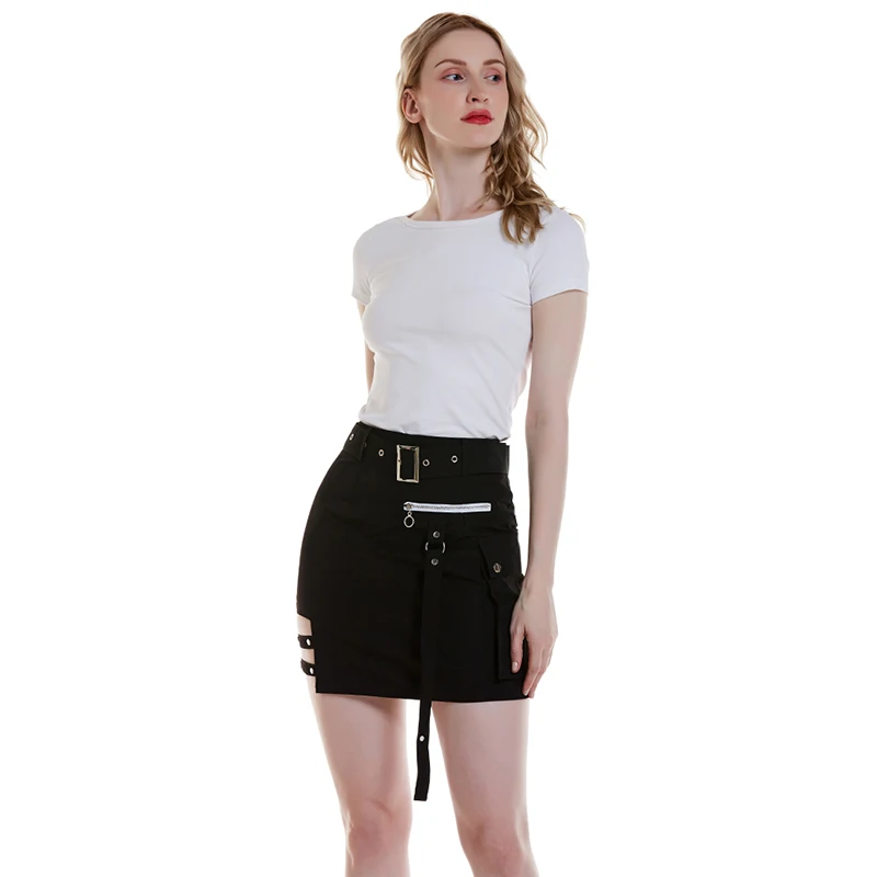 Летние женские юбки с высокой талией в Корейском стиле Стиль черная юбка