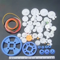 80pcsset diy toy parts gear kit gears belt bushings copper teeth pulley single gear parts robot motor gearbox accessories