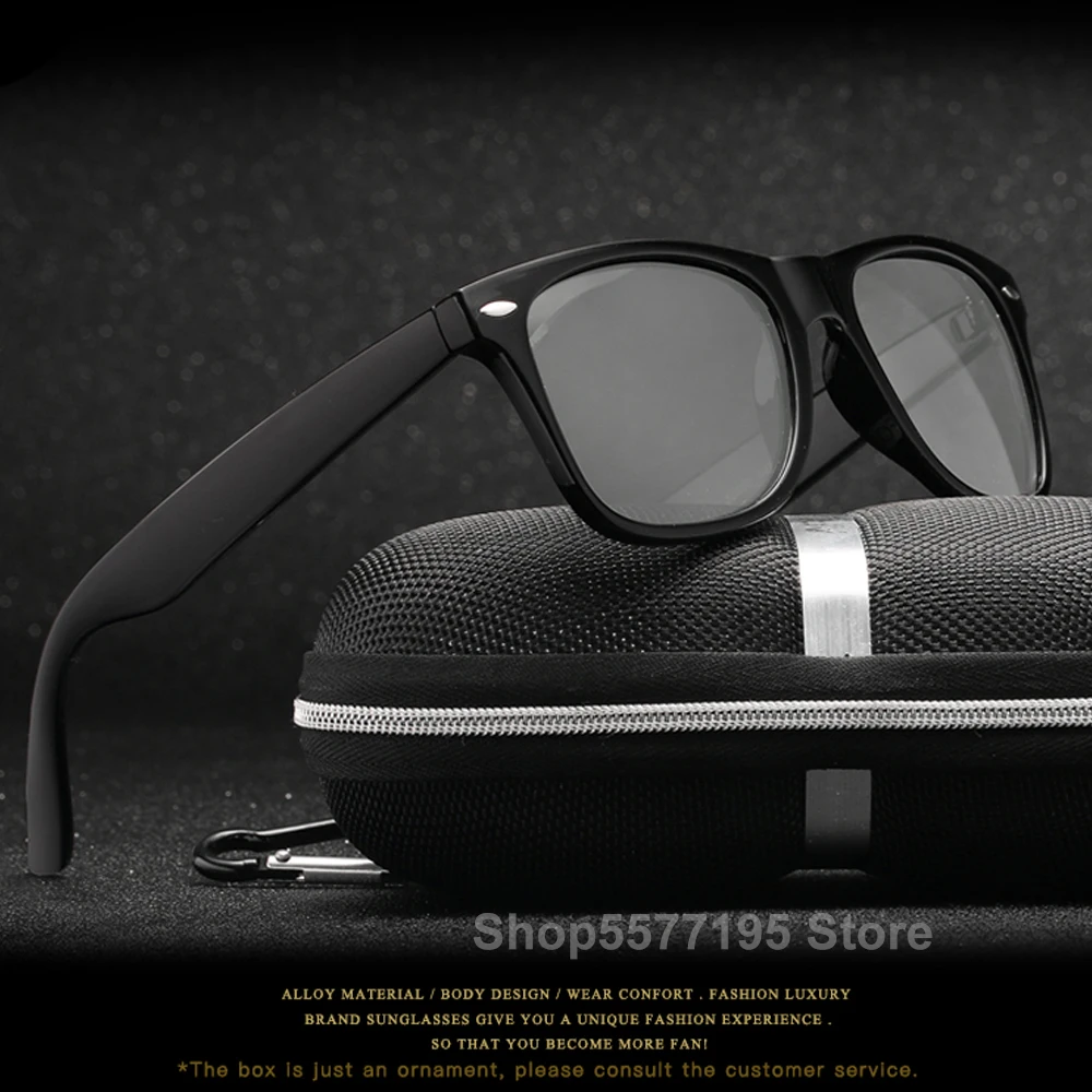 

2022 Men Square Photochromic Sunglasses Women Polarized Chameleon Sun glasses Black Clear Driving Gafas de sol
