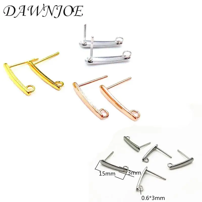 

30pcs Stainless Stee 3*15mm Polygonal Fashion Stud Earrings Base DIY Making Drop Earrings Jewelry Accessories Finding