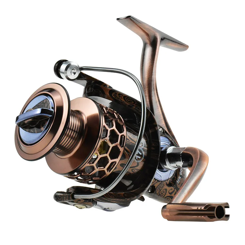 

2020 New 5.2:1 Speed Ratio Metal Body Spinning Reel All Metal Handle 1000 2000 3000 4000 5000 Fishing Reel Honeycomb Structure