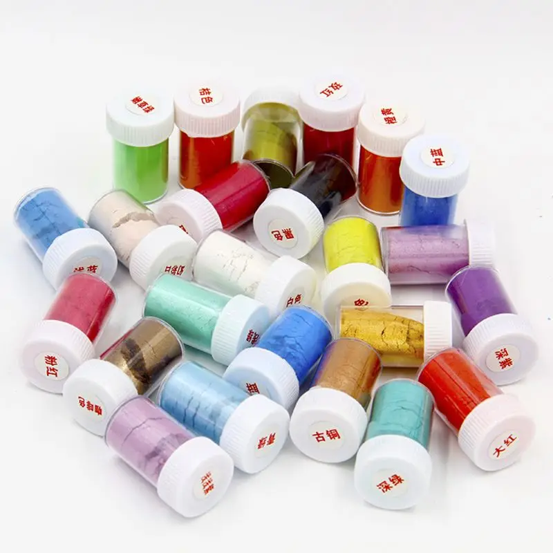 

24 Pcs/set Pearlescent Powder Mica Glitter Sliam DIY Crafts Making Epoxy Pigment 62KD
