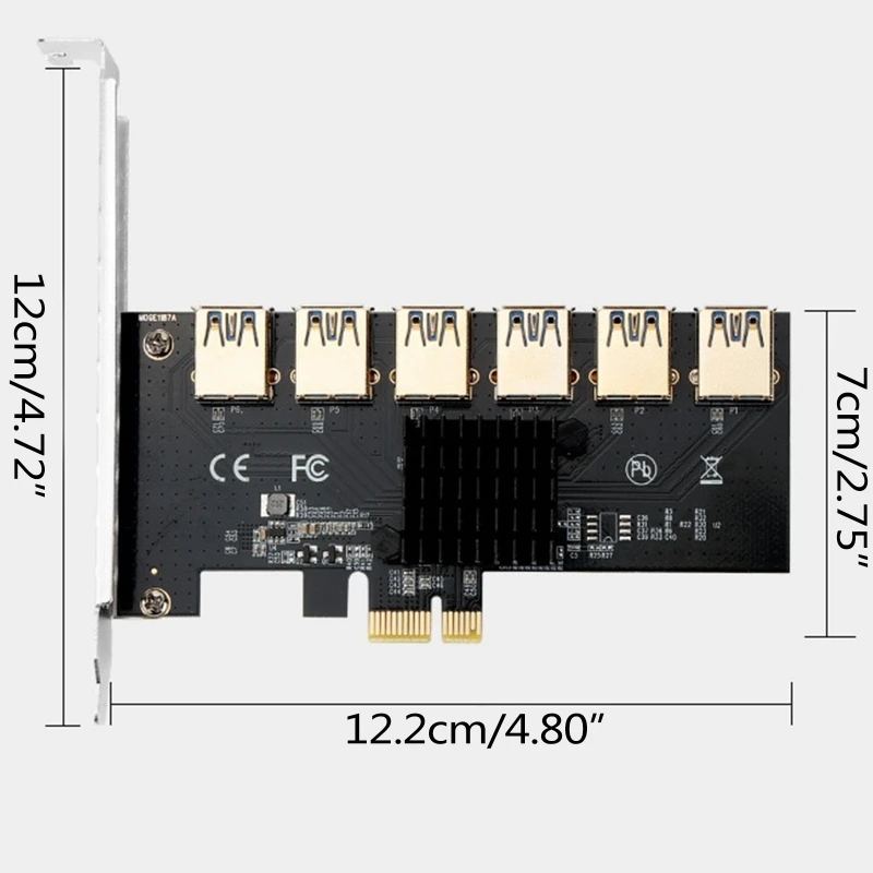 PCIe к адаптер PCI-Express от 1x до 16x1 6 USB 3 0 карта расширения майнинга PCI-E позолоченная