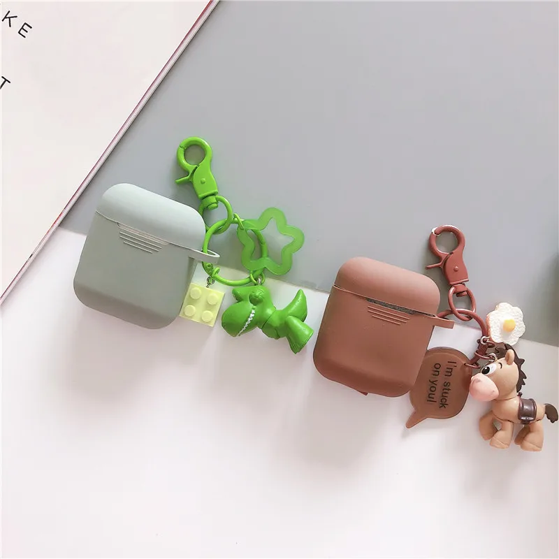 Милый силиконовый наушник чехол для AirPods История игрушек мультфильма брелок защитный противоударный чехол для Apple AirPods 2 аксессуары