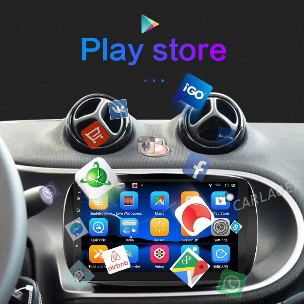 Автомагнитола для Mercedes Benz Smart fortwo 2011-2015 2016-2019 Android 10 мультимедийный радиоплеер
