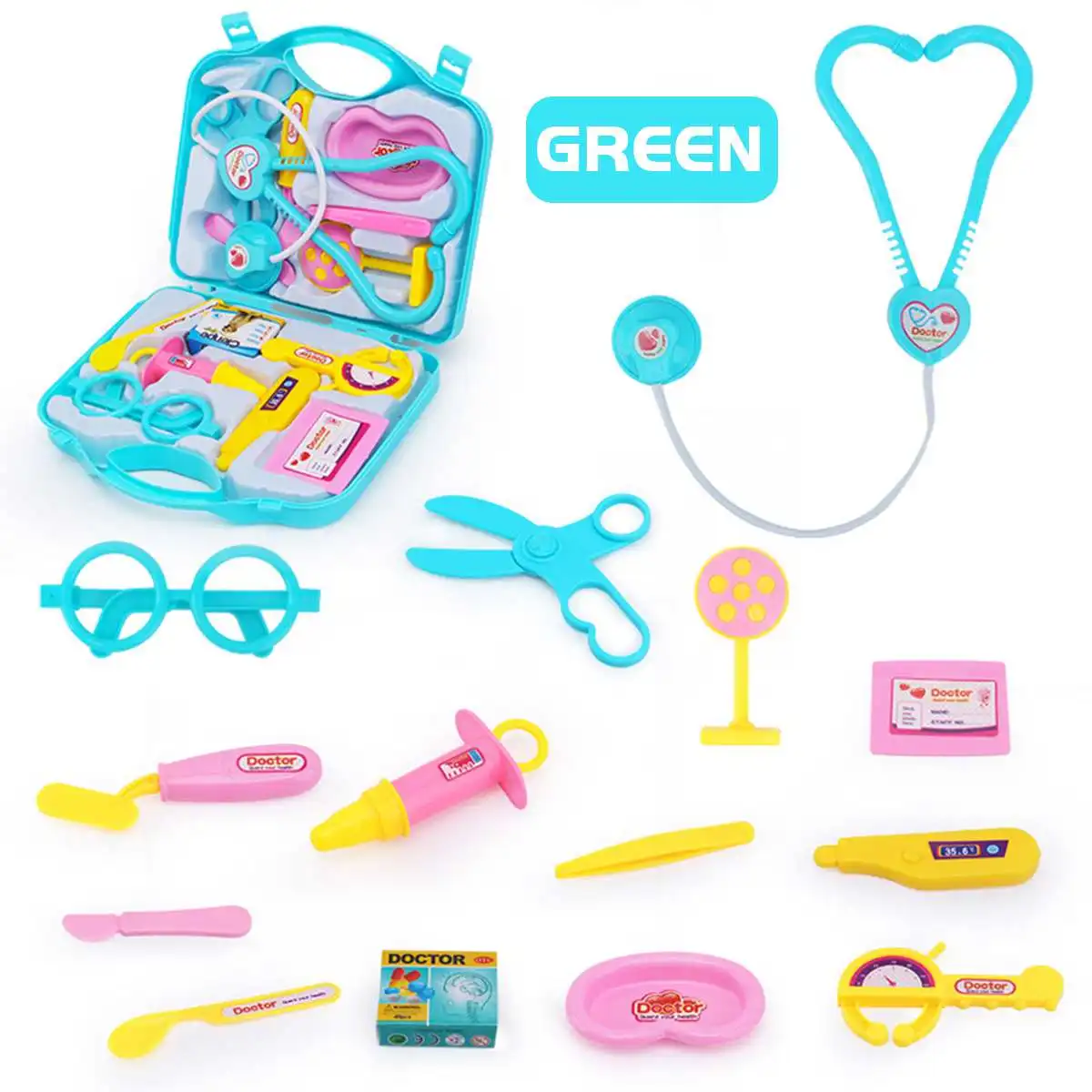 

15pcs Children Doctor Nurse Pretend Play Set Portable Suitcase Medical Tool Kids Portable Suitcase Medical Tool Role Play
