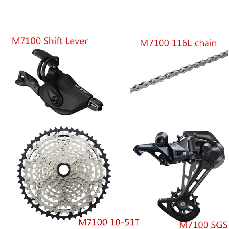 SHIMANO SLX M7100 4 шт. 1x12 12 Скоростей 10-51T набор групп SL+ RD+ CS+ HG M7100 переключения заднего переключателя кассета с цепью M7120 SGS 10-45T