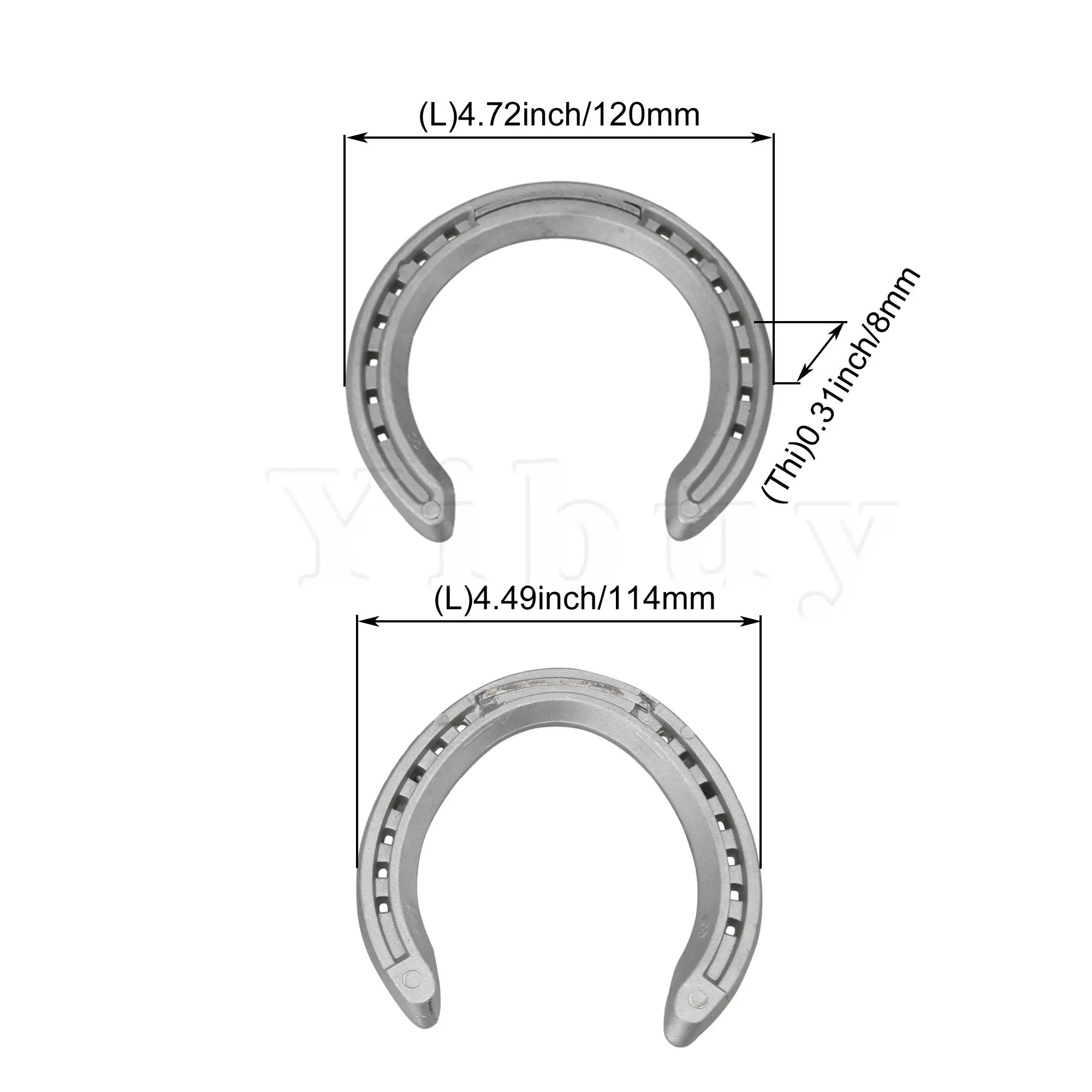 

4 Pieces 7 Holes 120mm&114mm Front & Rear Horse Shoes for Horses Sports
