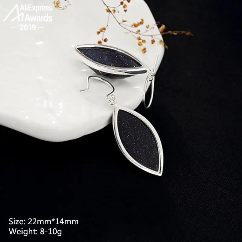 Женские серьги с искусственным сапфиром в Польше S925|Серьги-подвески| |