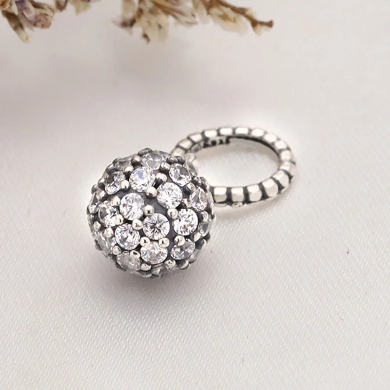 

Original 925 Sterling Silver Charm New Style With Crystal Ball Pendant Fit Pandora Women Bracelet & Necklace Diy Jewelry