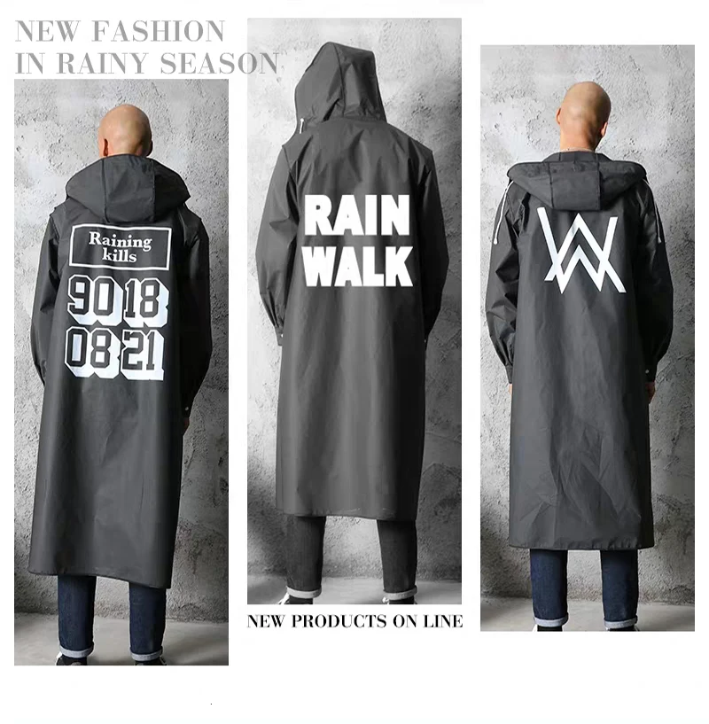 Мужской черный дождевик из ЭВА мужской защитный для улицы пончо рыбалки Женская