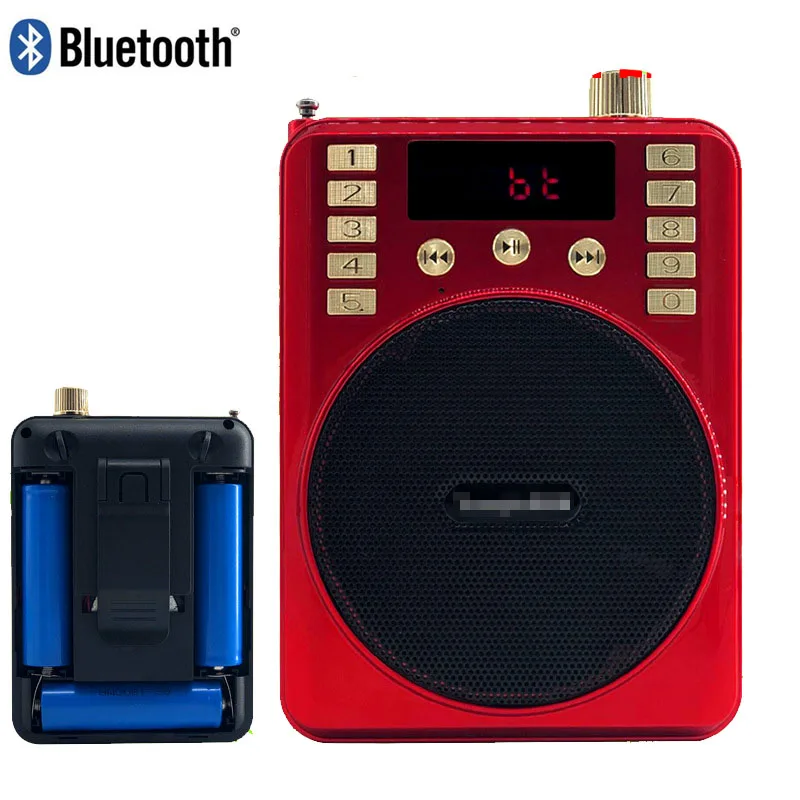 QS305 с 3 аккумуляторами 18650 Bluetooth Мегафон динамик TF USB FM радио функция звукозаписи