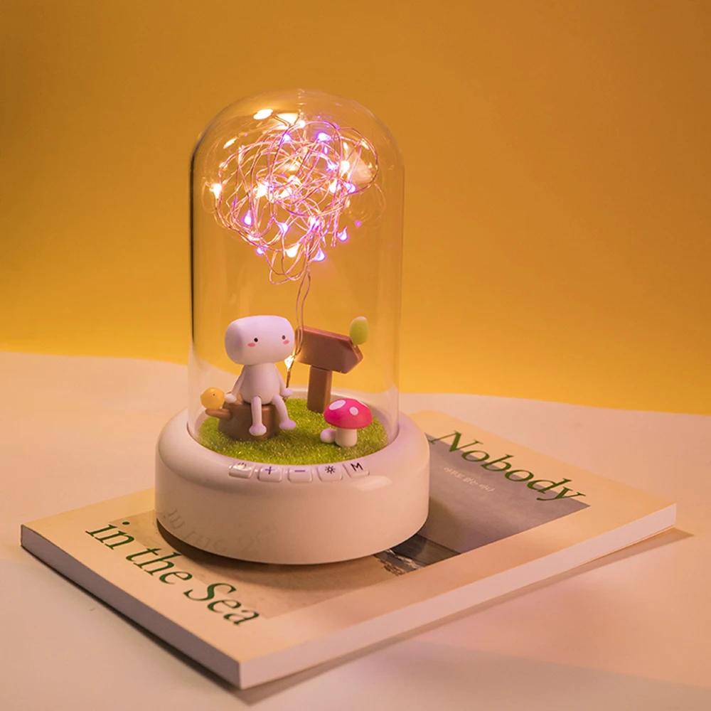 Стеклянная купольная лампа BT динамик с 3 цветными эффектами Ночная светодиодная