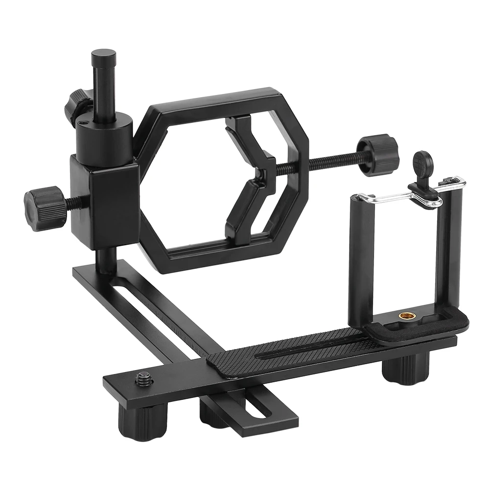 

SOONHUA Mobile Phone Stand Camera Phone Holder Adapter Bracket With Fixed Base And Phone Clips Telescope Accessories