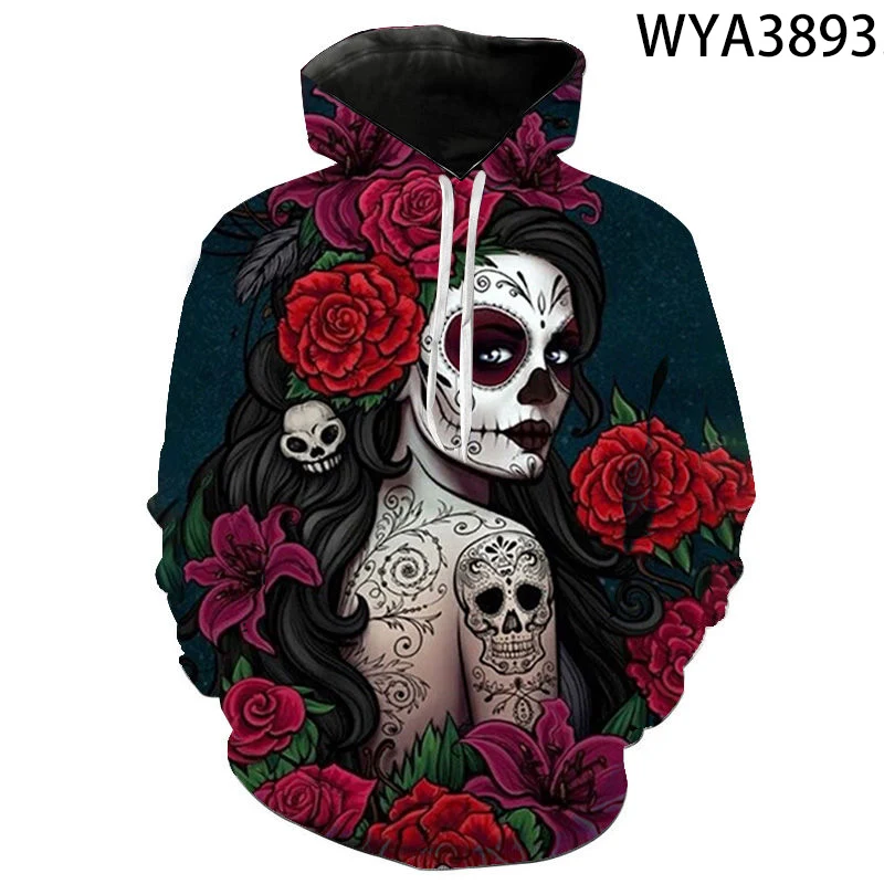 

Skull 3D Print Hoodies Skeleton Men Women Children Fashion Pullover Long Sleeve Boy Girl Kids Sweatshirts Streetwear Cool Jacket