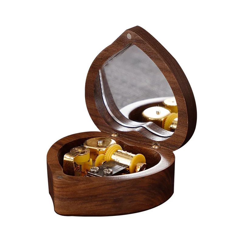 

Music Box Wooden Valentine's Day Gift Classic Music Box Simple Wooden Decoration Holiday Gift For Boyfriend Girlfriend And Child