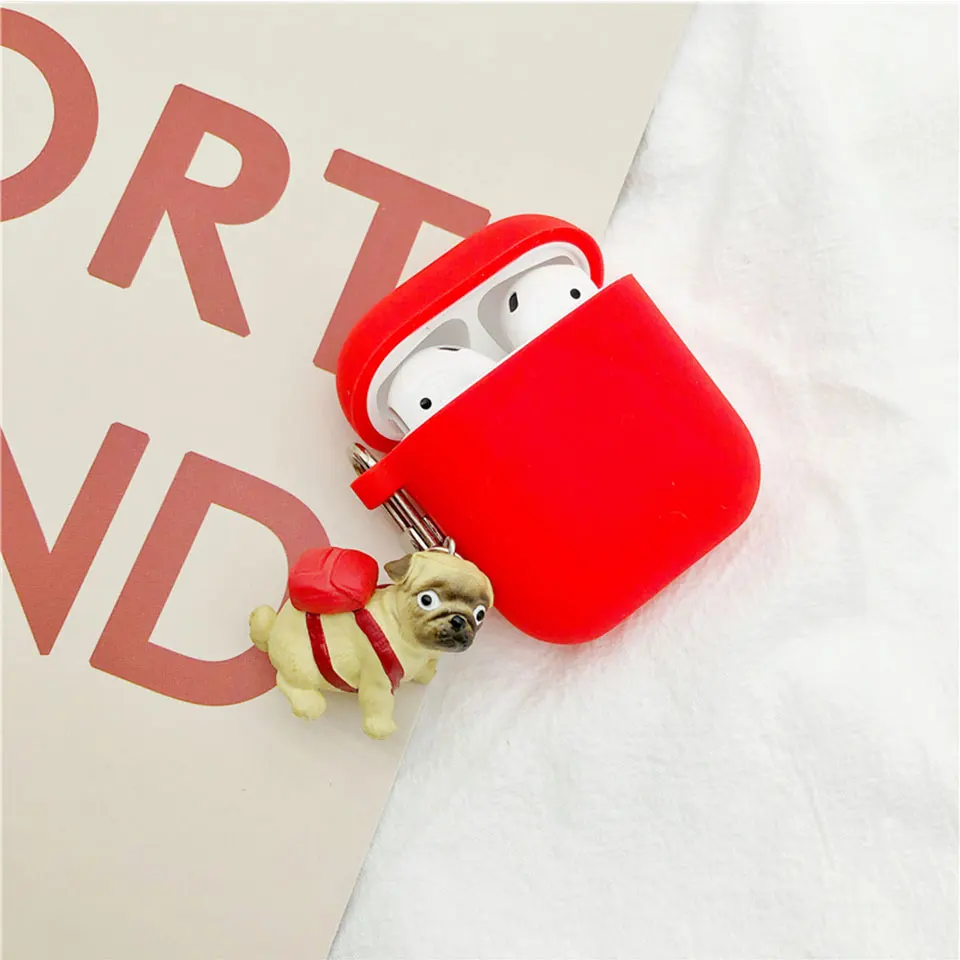 E Силиконовый чехол с изображением животного милой собаки панды для Apple Airpods 1/2 чехол Аксессуары Bluetooth беспроводная гарнитура для наушников коробка сумка брелок - Цвет: E