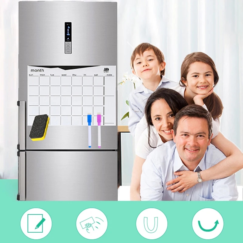 A4 Магнитный Еженедельный и ежемесячный планировщик белая доска магнит на