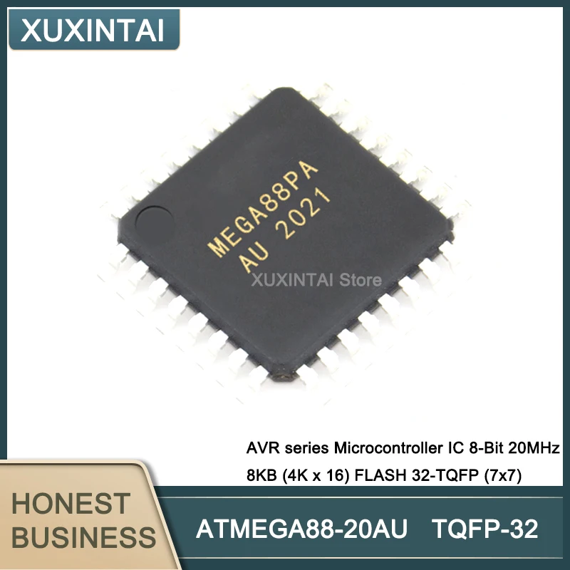 

10 шт./лот ATMEGA88-20AU ATMEGA88 AVR series микроконтроллер IC 8-Bit 20 МГц 8 КБ (4K x 16) флэш-вспышка