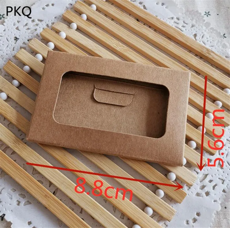 50 шт. винтажная чистая крафт-бумага коробка с окном DIY Многофункциональный Конверт коробка для открыток поздравительных открыток упаковочные коробки