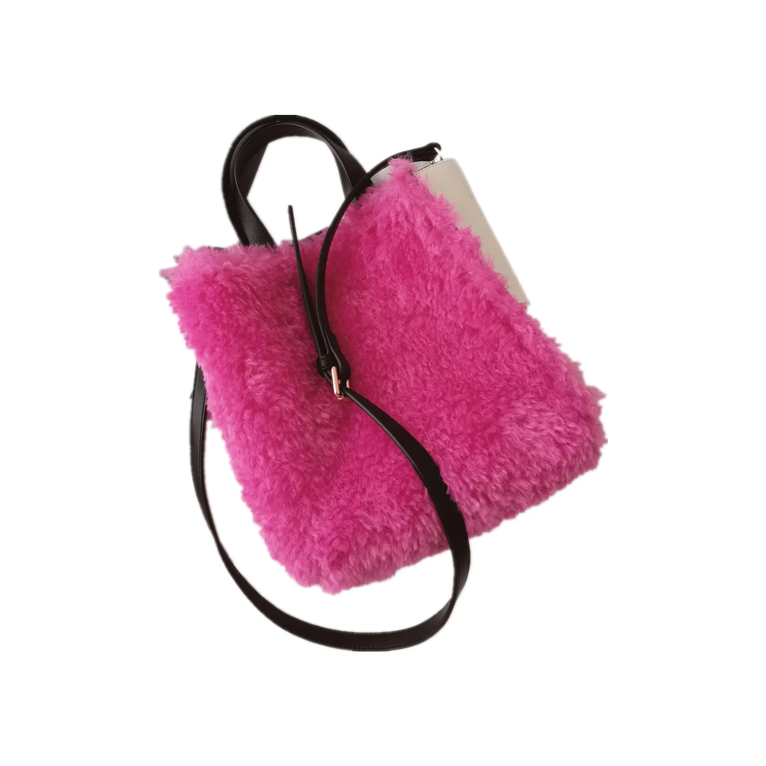 

Maomaotuote Bag 2021 New Fashion Trend Net Red Same Splicing Color Matching Messenger Bag Rose Red Handbag