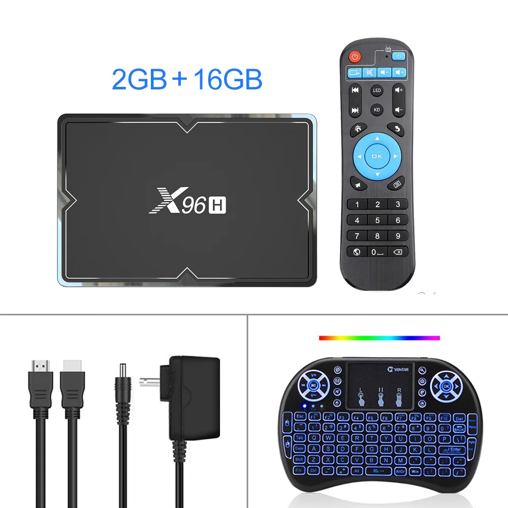 2G 16G i8 backlit VONTAR X96H Смарт ТВ приставка X96 Мини Android 9,0 4 Гб 64 Гб 32 Гб Allwinner H603 wifi 1080P 4K Netflix Youtube 2 Гб 16 Гб телеприставка - Color: 2G 16G i8 backlit