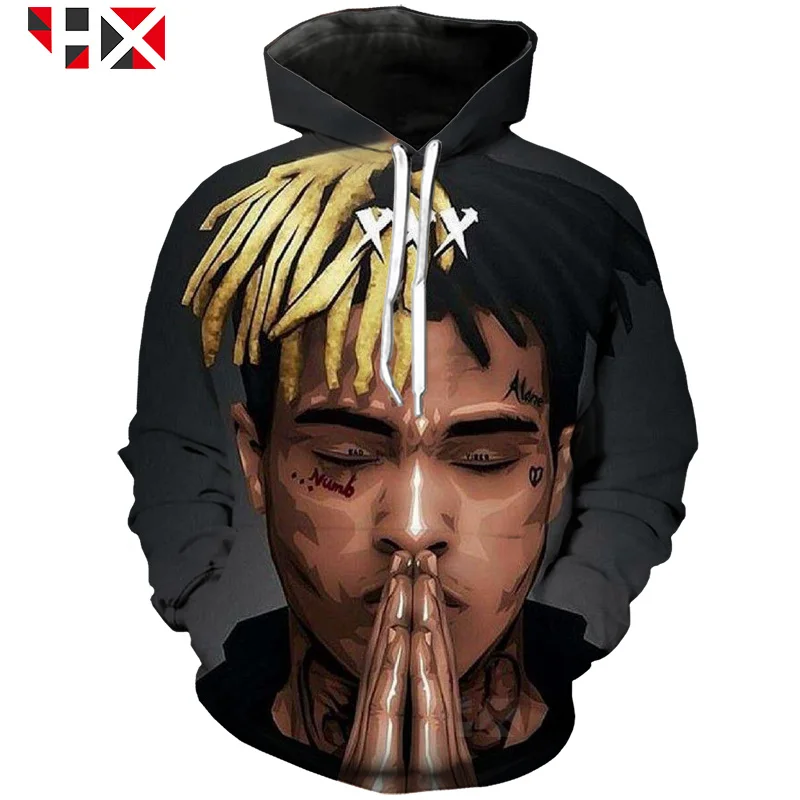 Новинка 2021 толстовка Xxxtentacion с 3D принтом капюшоном унисекс Харадзюку Осенние Топы