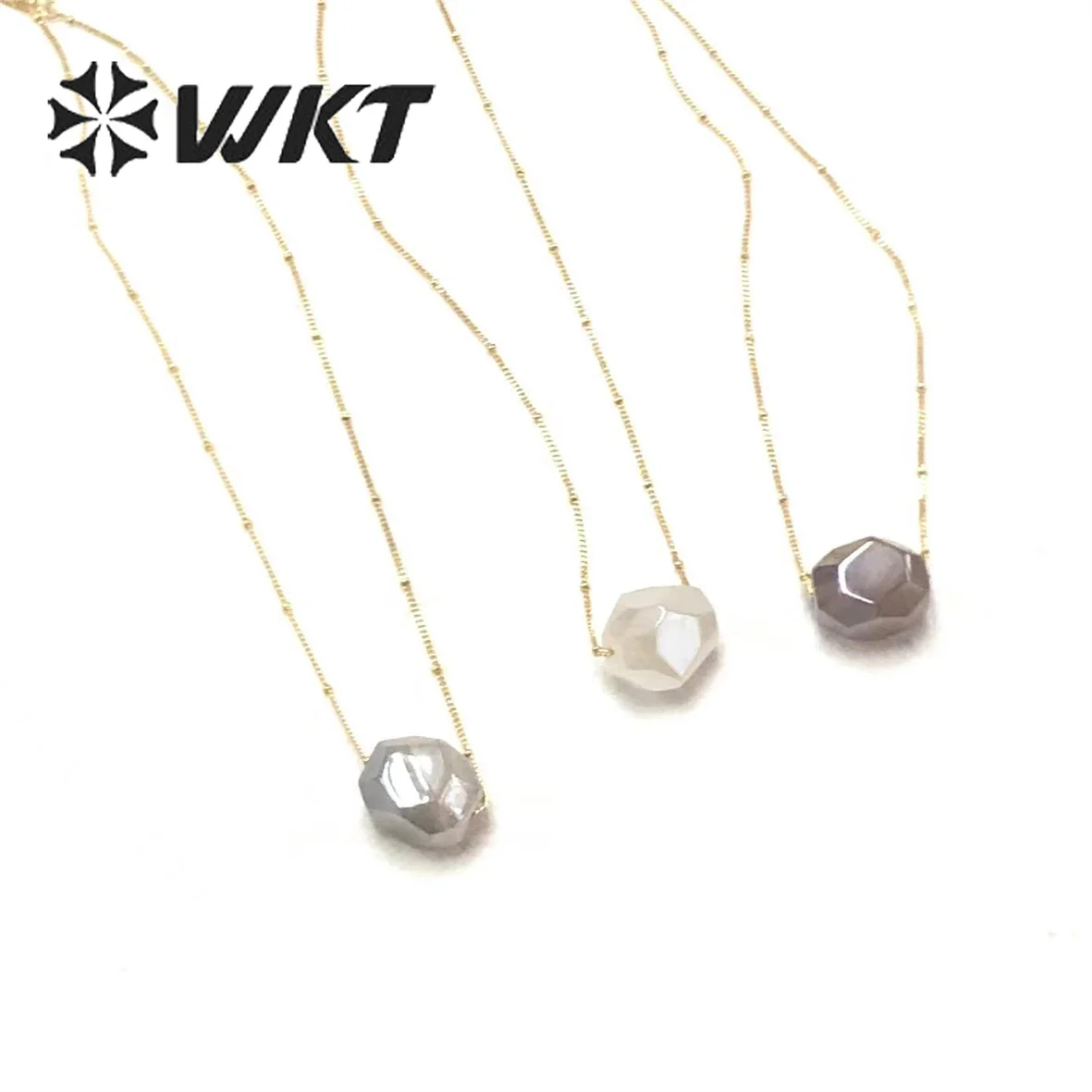 

WT-N1329 Fashion and great stone Grey Agates With Aqua Pendants Necklace fine Jewelry as a good Gift for girl