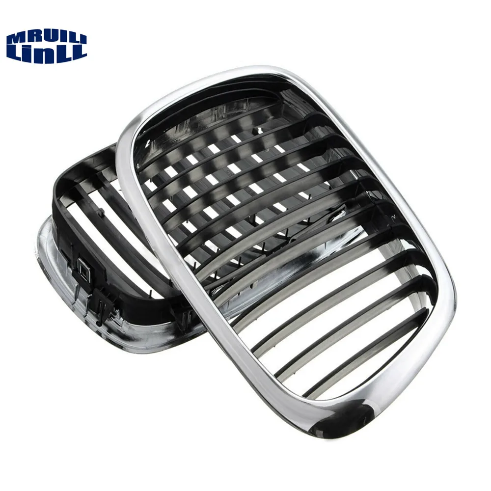 

A Pair Car Front Bumper Grille Chrome Black 51137005837 51137005838 Air-inlet Grille For BMW 5 Series E39 M5 530I 540I 525I