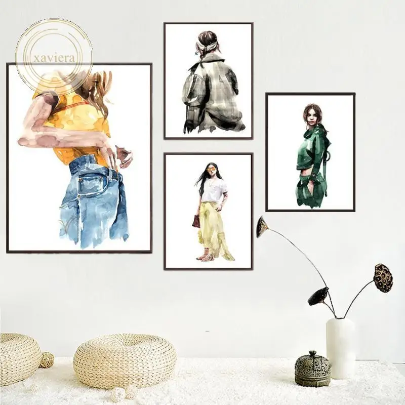 

Abstract Fashion Girls Canvas Paintings Nordic Fashion Women Posters and Prints Wall Art Pictures Home Decoration Living Room