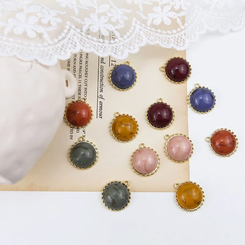 

20 шт., круглые полимерные бусины, 20 х23 мм