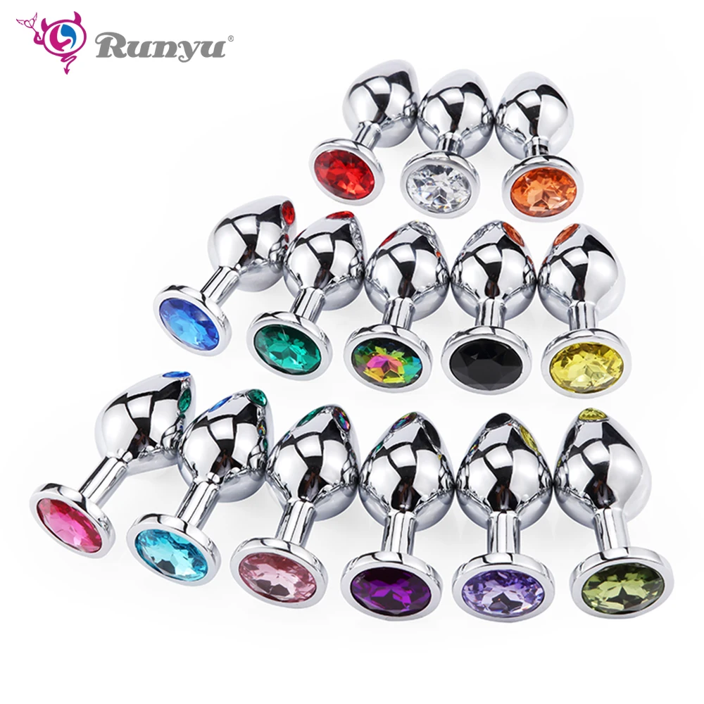 Металлическая Анальная пробка Runyu большого размера пара игрушек 14 цветов