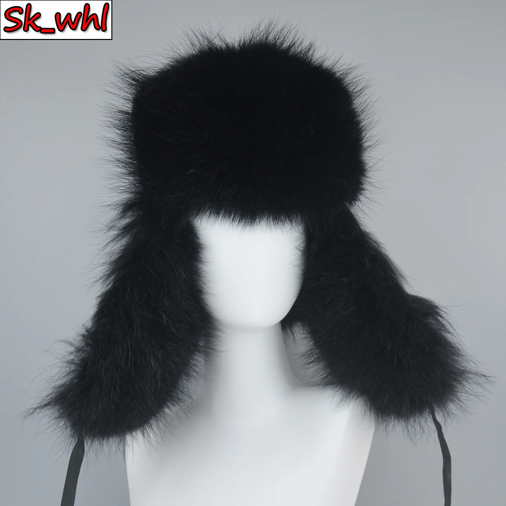 

Hot Sale Men Winter Real Raccoon Fur Bomber Hat Outdoor Warm 100% Natural Raccoon Fur Hats Full Pelt Genuine Raccoon Fur Cap