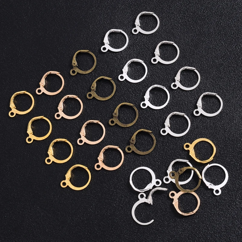 12x14mm Copper DIY French Lever Earring Hooks 60Pcs/Lot Wire Settings Base Earrings Hoops For Jewelry Making Findings Supplies | Украшения