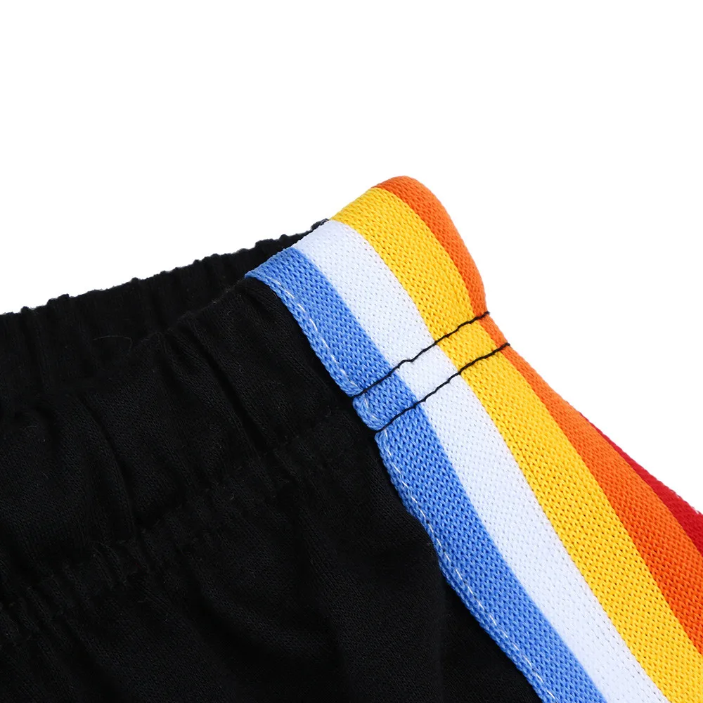

Shorts Women Summer 2020 Rainbow Print Sport Elastic Shorts Pants Shorts High Waist Sport Shorts for girls Short Pants