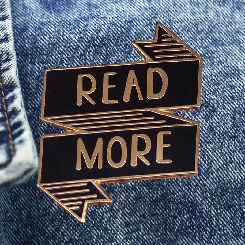 Read More Books - Literature Theme Brooch Metal Enamel Lapel Badge Collect Denim Jacket Backpack Pin Given Friends And Fans Gift