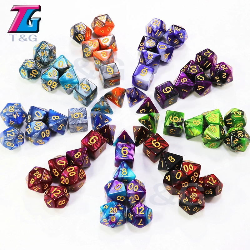 Лучшая сделка 9 цветов на выбор разноцветные игральные кости с сумкой DND RPG