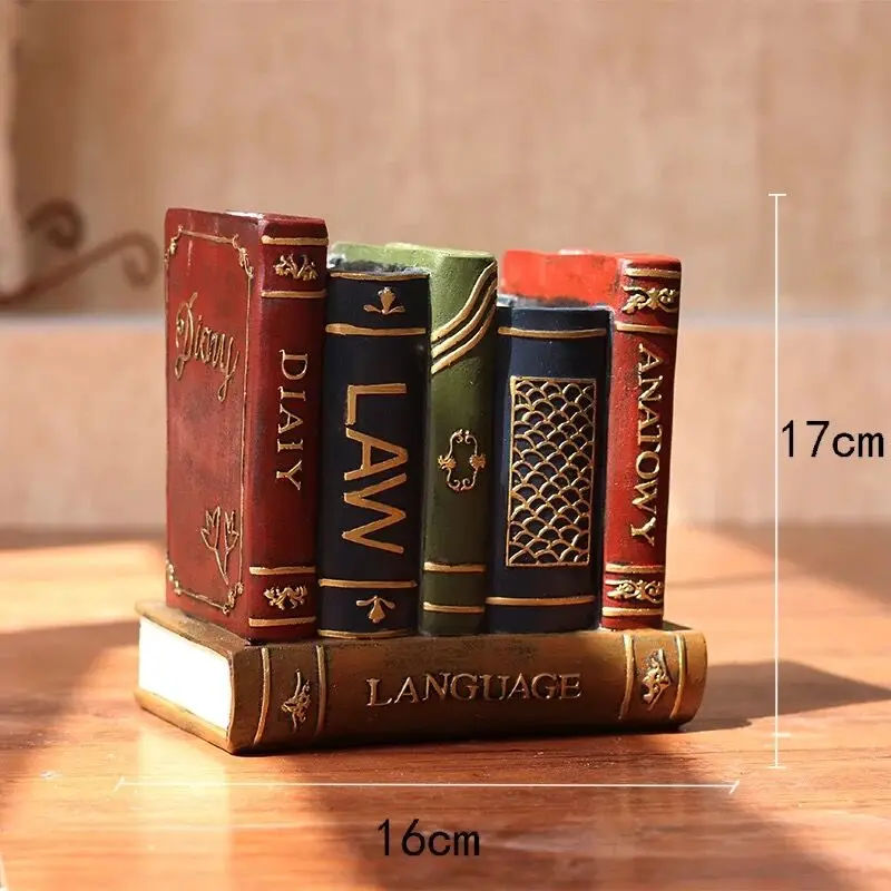

Sharkbang Vintage Bookends Type Resin Pen Holder Desk Organizer Storage Holder Display Ornament School Stationery Gift