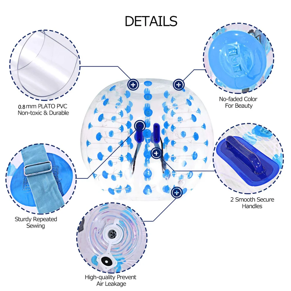 1 7 м воздушный пузырь футбол Зорб мяч Платон 0 8 мм Воздушный бампер для взрослых