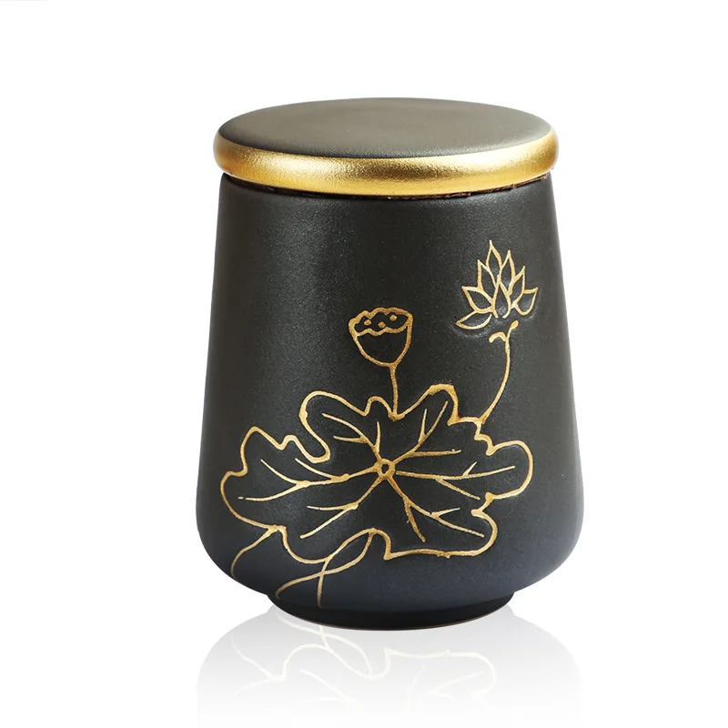 Черный урны для керамики пепел урна золы герметичный кремации на память о